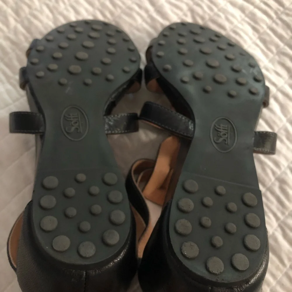 Sofft Women’s Sandals Bernia Black Leather Zip Up Gladiator Size 8.5 Wide